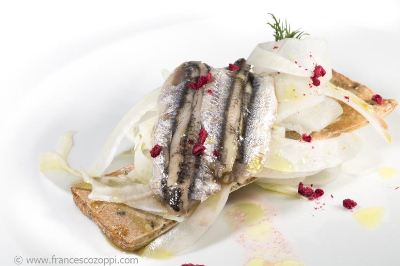 Alchemy: anchovies, fennel and raspberry